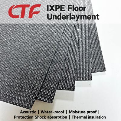Nem Geçirmez Sessiz IXPE Yastık Altlık Pedi PVC SPC Zeminler için Apartman Döşeme Aksesuarı Otel Hastane İnşaatı Kullanımı